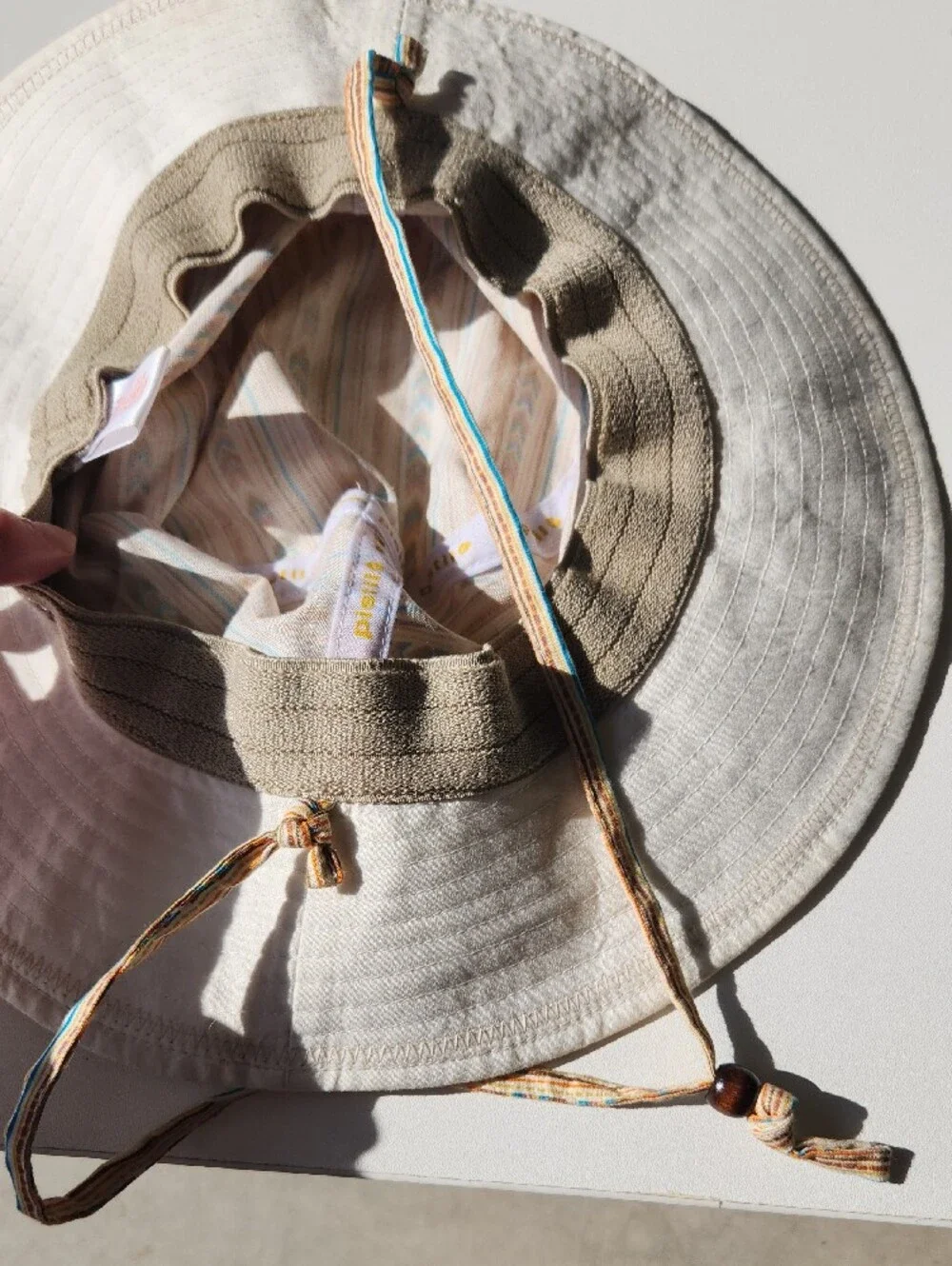 pistil Striped Sun Hat in Beige, Blue & Cream